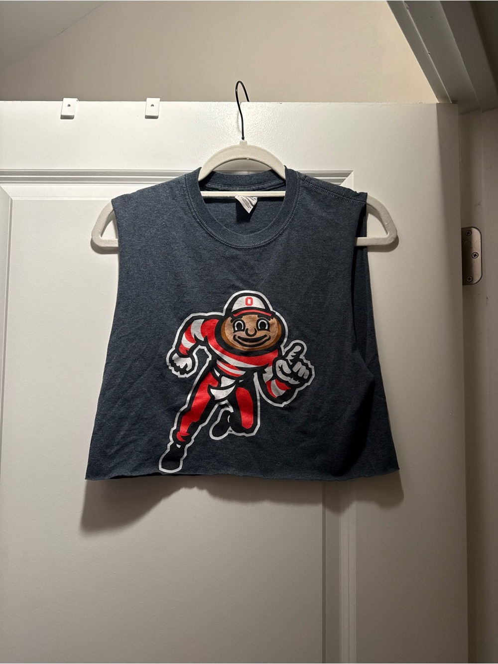 Ohio State Brutus Cropped Cutoff Tee – Grey – Size S